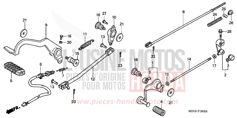 PEDAL for Shadow Aero NOIR (NH1H) from 1997